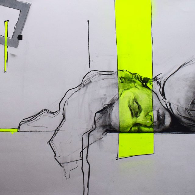 46-Asmaa Khoury- Tired-100x70cm-charcoal on paper